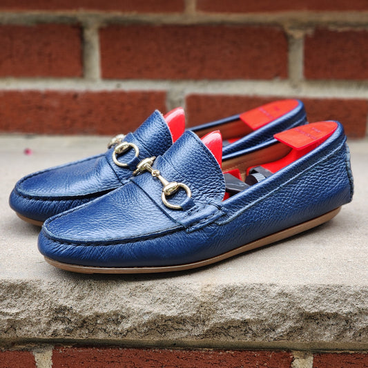 J.FitzPatrick - Driving Loafers - Blue Soft Grain - US 7