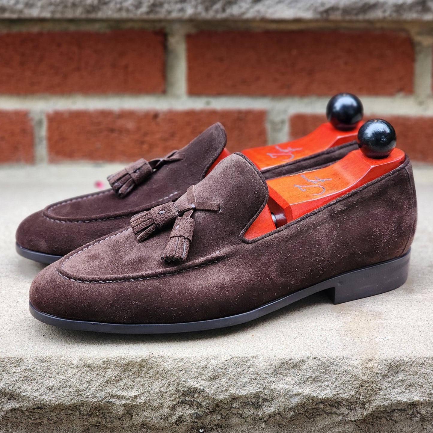 TLB Mallorca - Tassel Loafers - Dark Brown Suede - US 7.5
