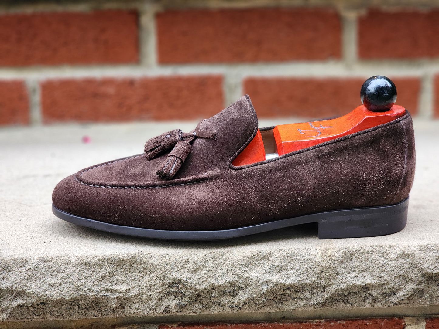 TLB Mallorca - Tassel Loafers - Dark Brown Suede - US 7.5