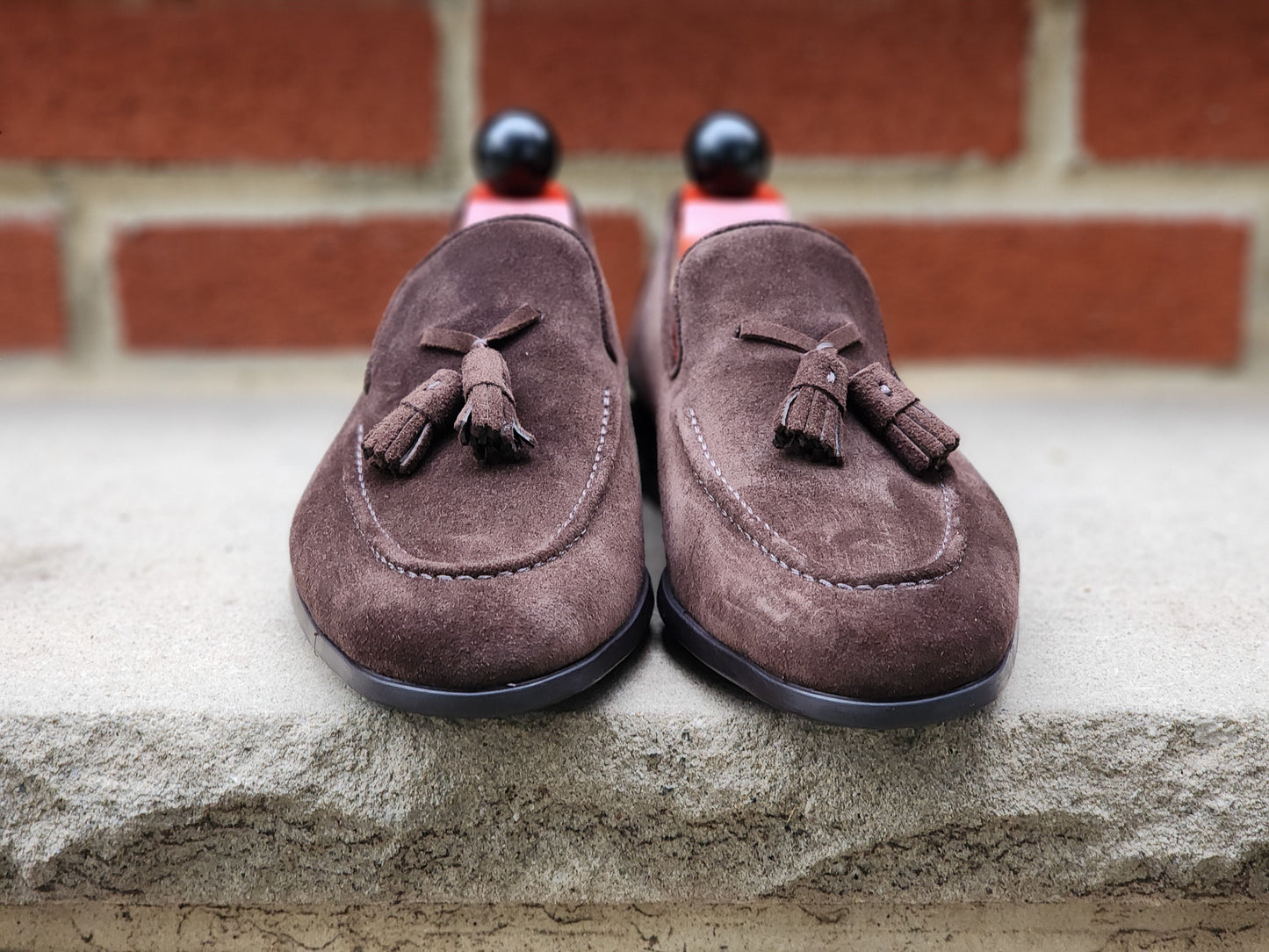 TLB Mallorca - Tassel Loafers - Dark Brown Suede - US 7.5