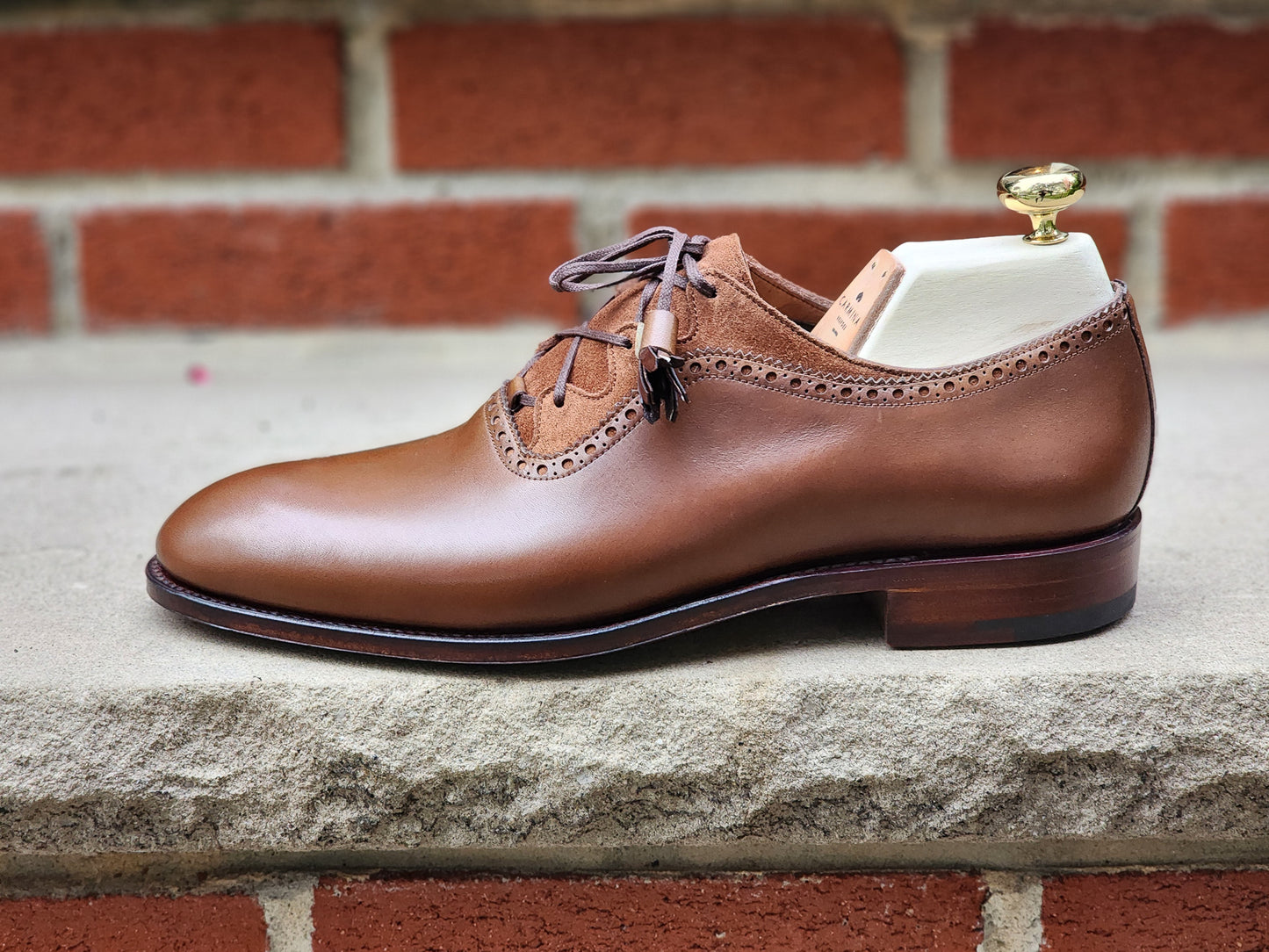 Carmina 3D Bespoke - Ghillie Oxford - Vegano Brown/Suede - US 7.5