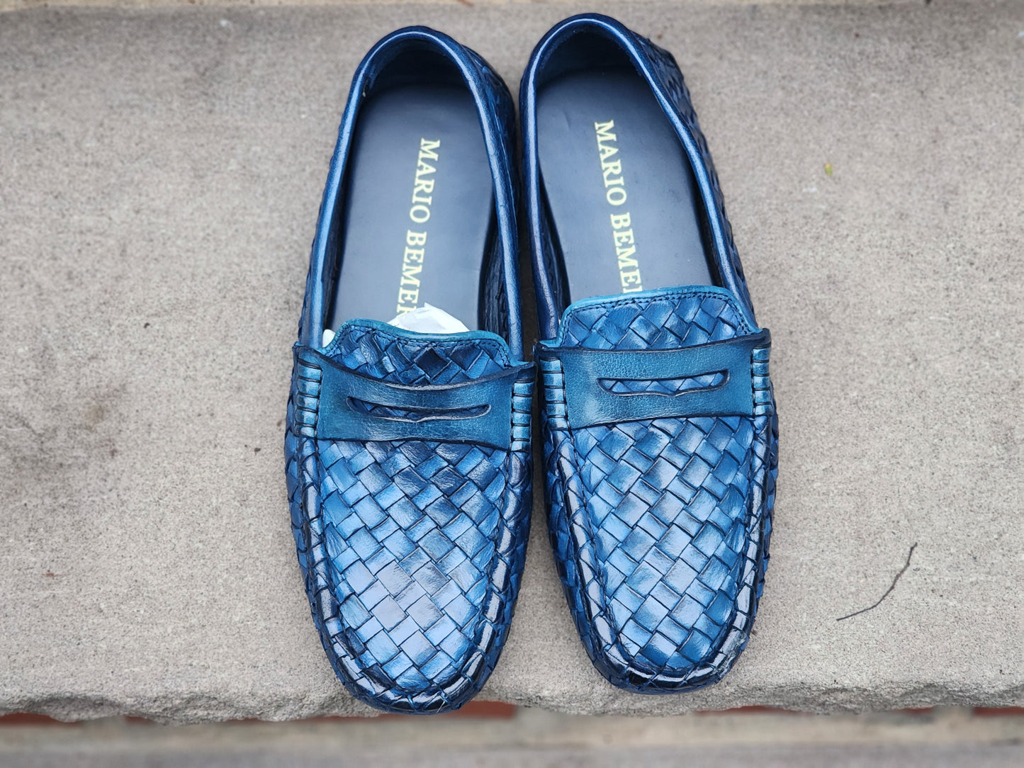 Mario Bemer - Driving Loafers - Blue Braided Calf - US 8