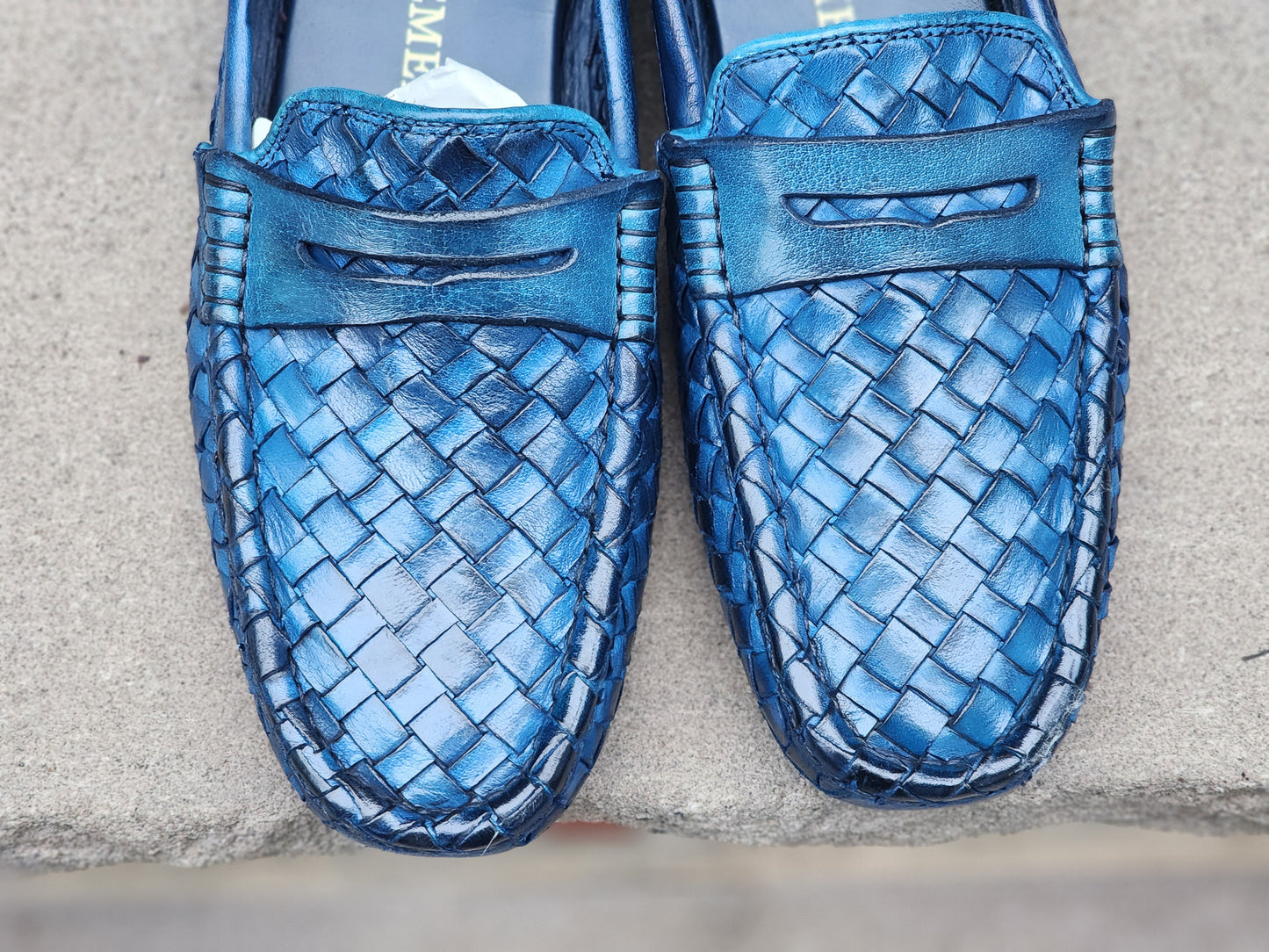 Mario Bemer - Driving Loafers - Blue Braided Calf - US 8