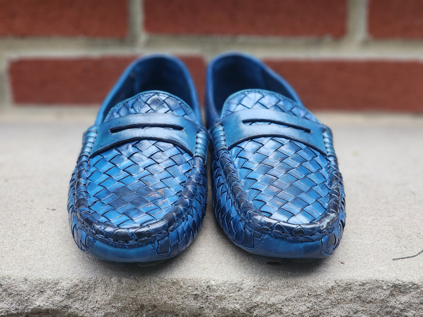 Mario Bemer - Driving Loafers - Blue Braided Calf - US 8