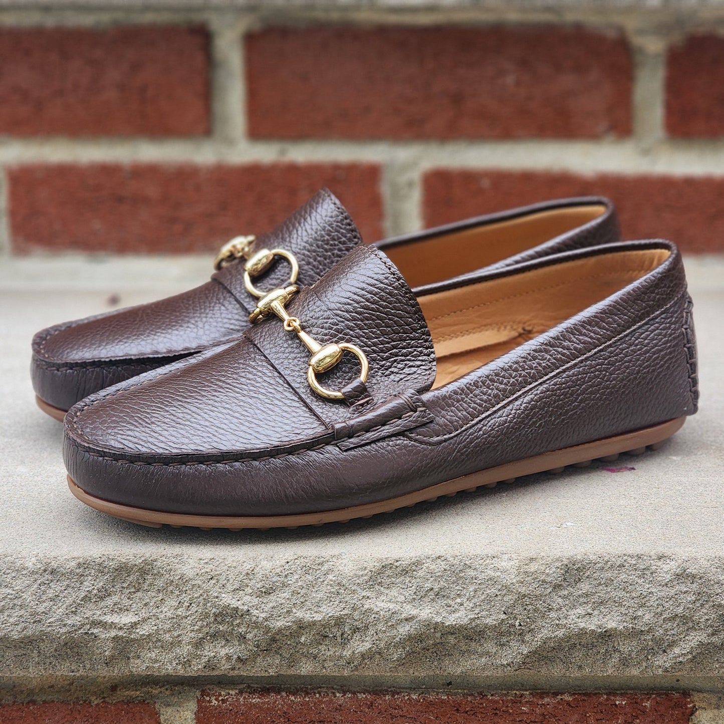 J.FitzPatrick - Driving Loafers - Dark Brown Soft Grain - US 7