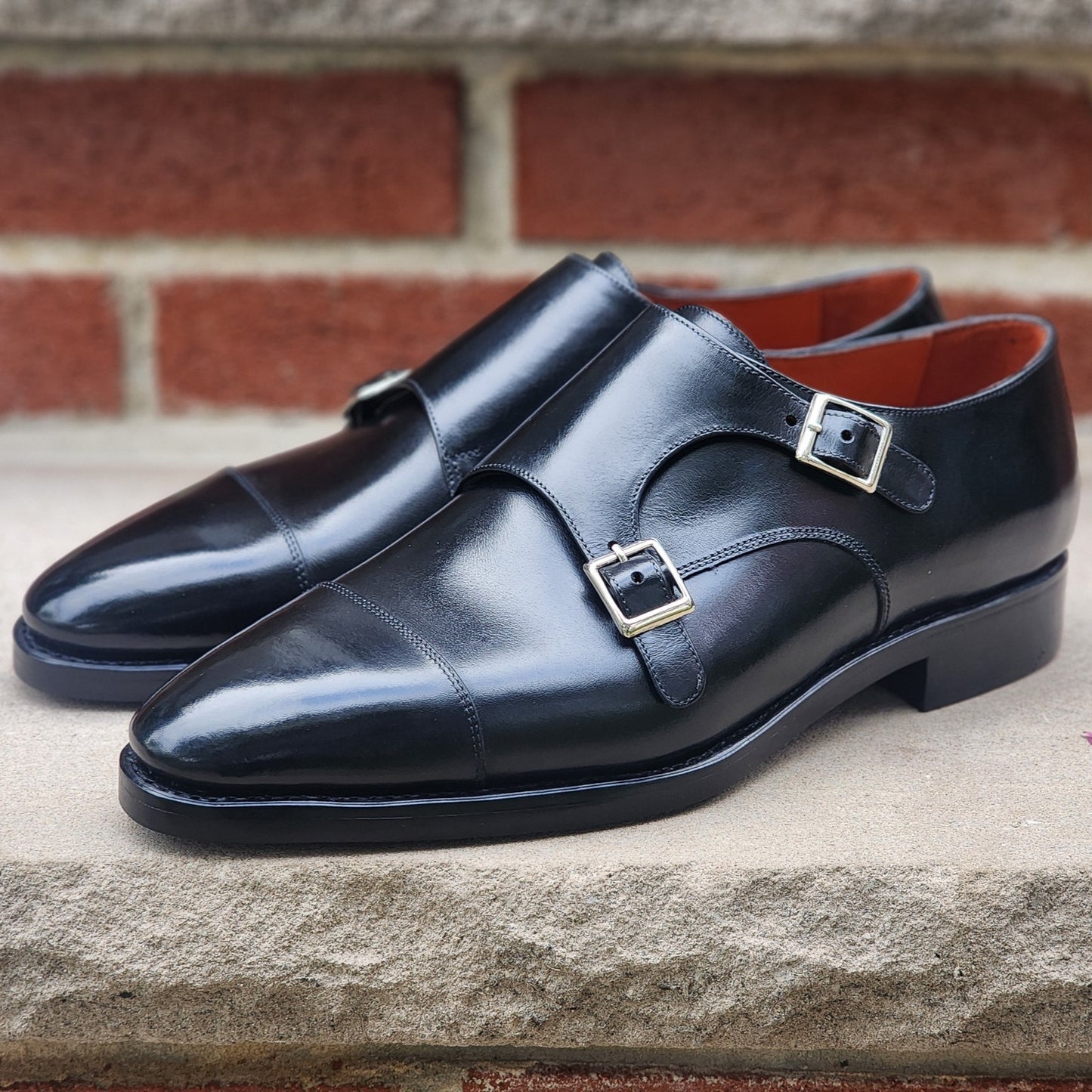 Sapatero - Double Monk Strap - Black Calf - US 8