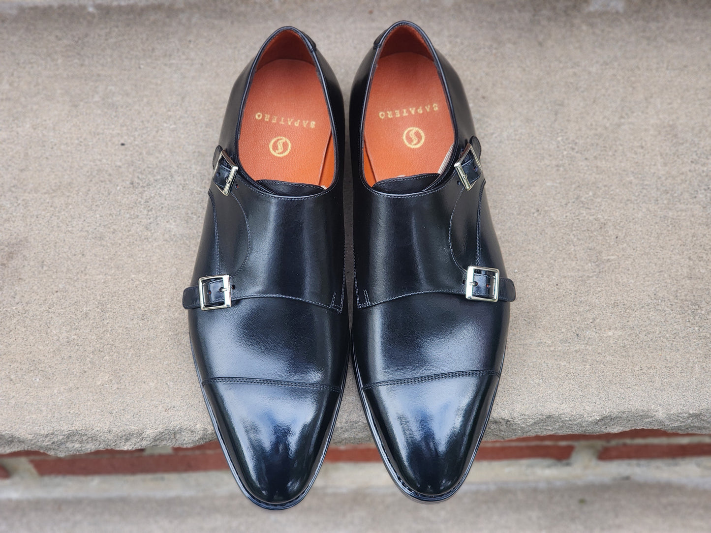 Sapatero - Double Monk Strap - Black Calf - US 8