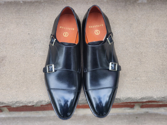 Sapatero - Double Monk Strap - Black Calf - US 8