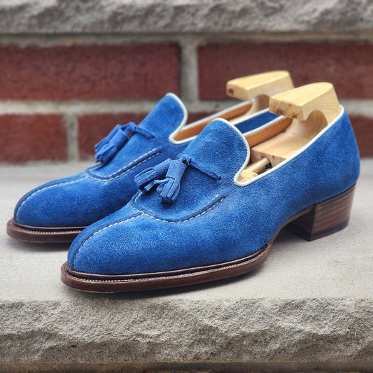 Ichigo Ichie - Tassel Loafers - Blue Suede - US 7.5