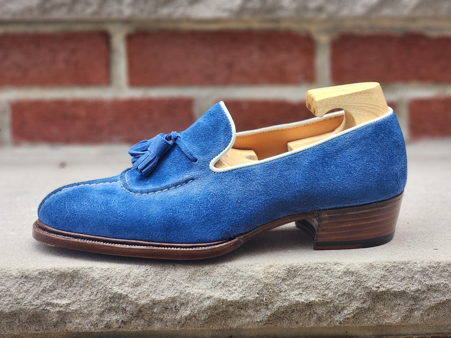 Ichigo Ichie - Tassel Loafers - Blue Suede - US 7.5
