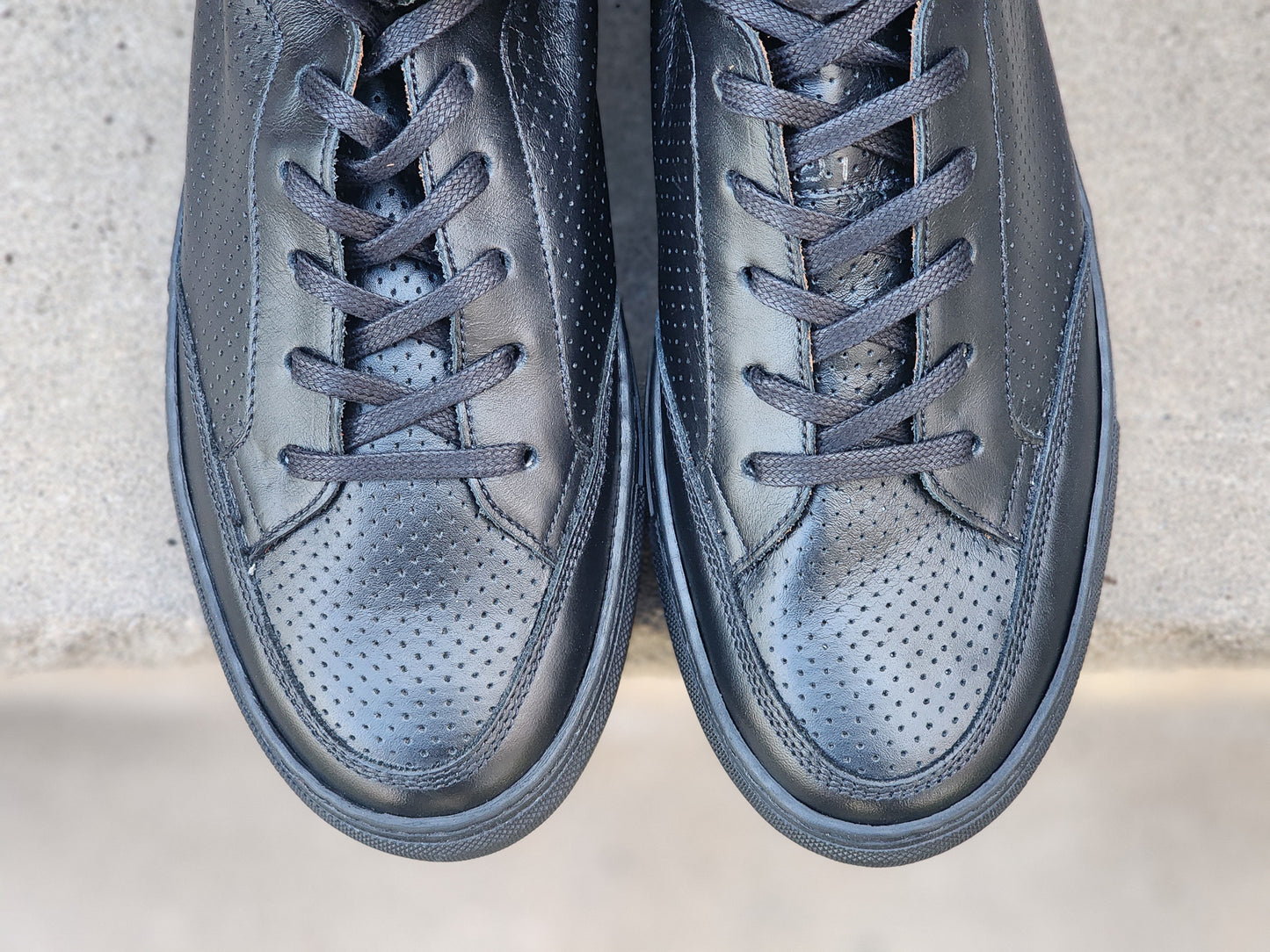 J.FitzPatrick - Hi Top Sneaker - Black Calf Perforated - Multiple Sizes