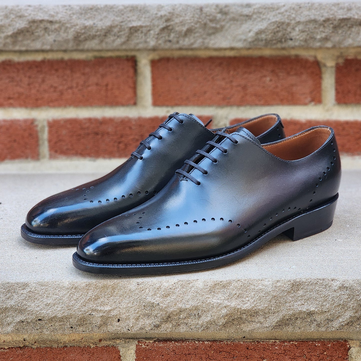 J.FitzPatrick - Oxford de una sola pieza de ante - Marrón oscuro