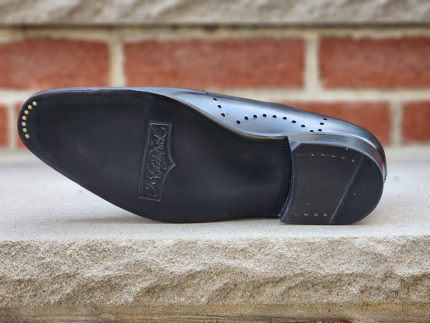 J.FitzPatrick - Oxford de una sola pieza de ante - Marrón oscuro