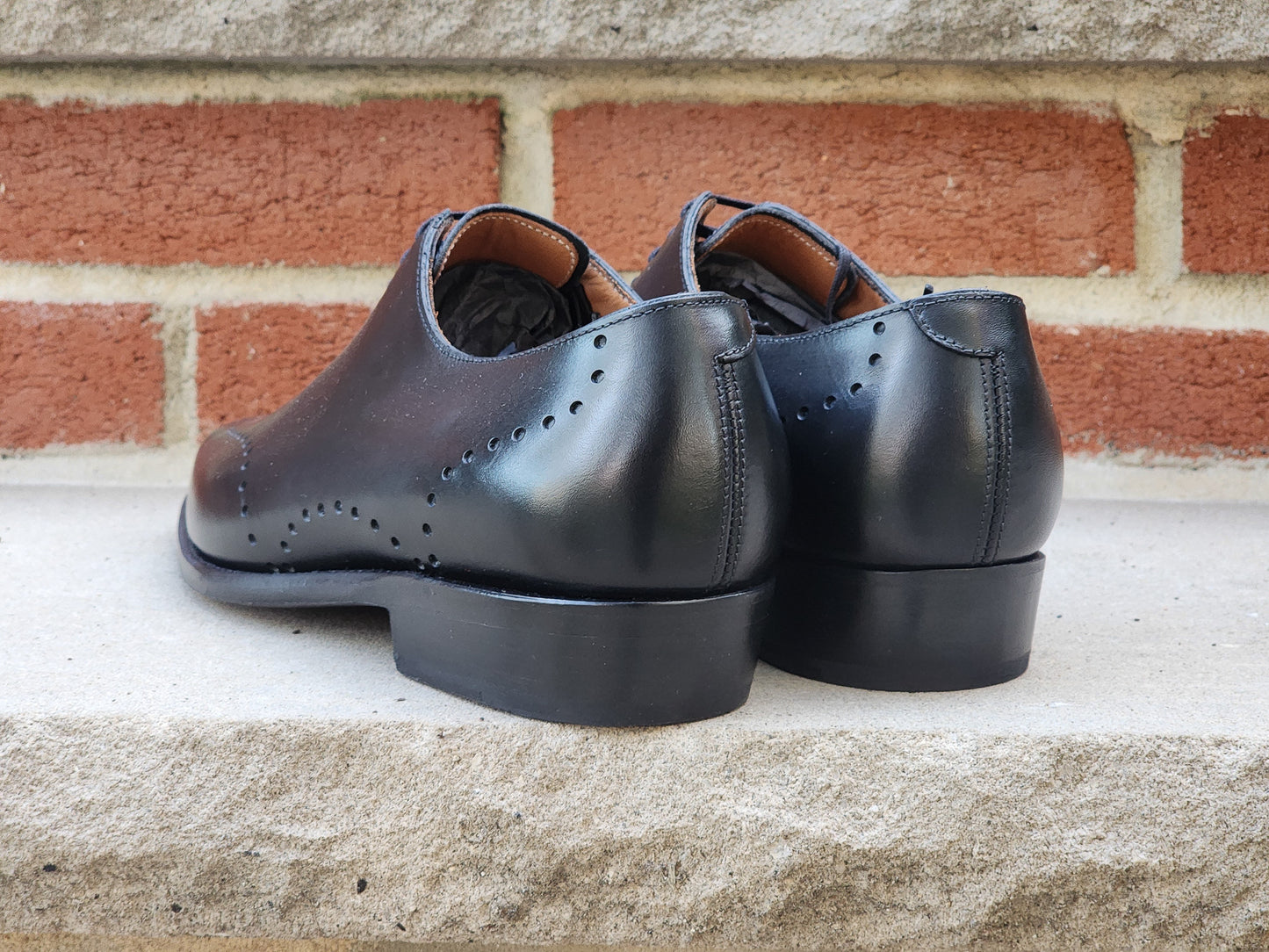 J.FitzPatrick - Oxford de una sola pieza de ante - Marrón oscuro