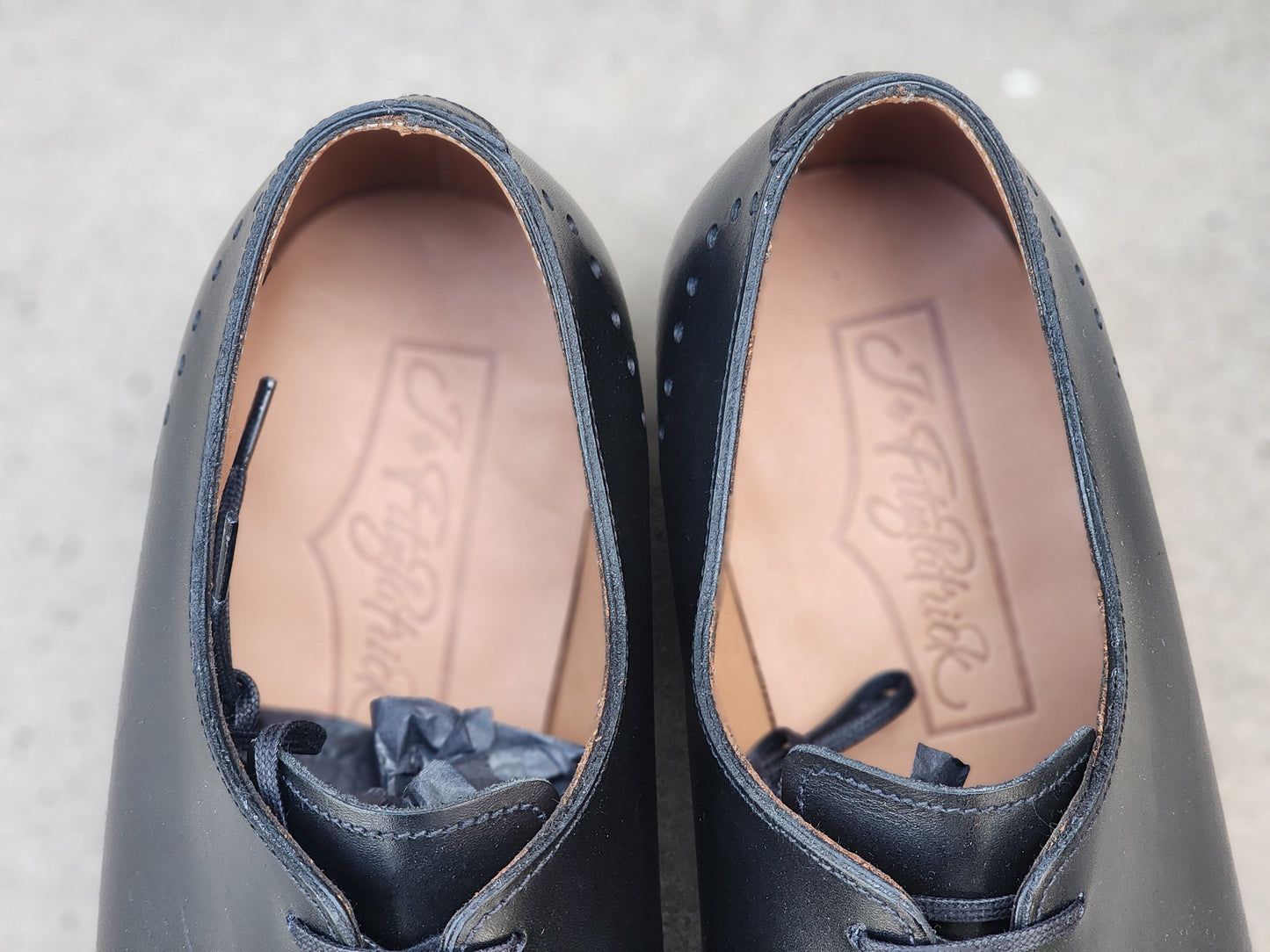 J.FitzPatrick - Oxford de una sola pieza de ante - Marrón oscuro