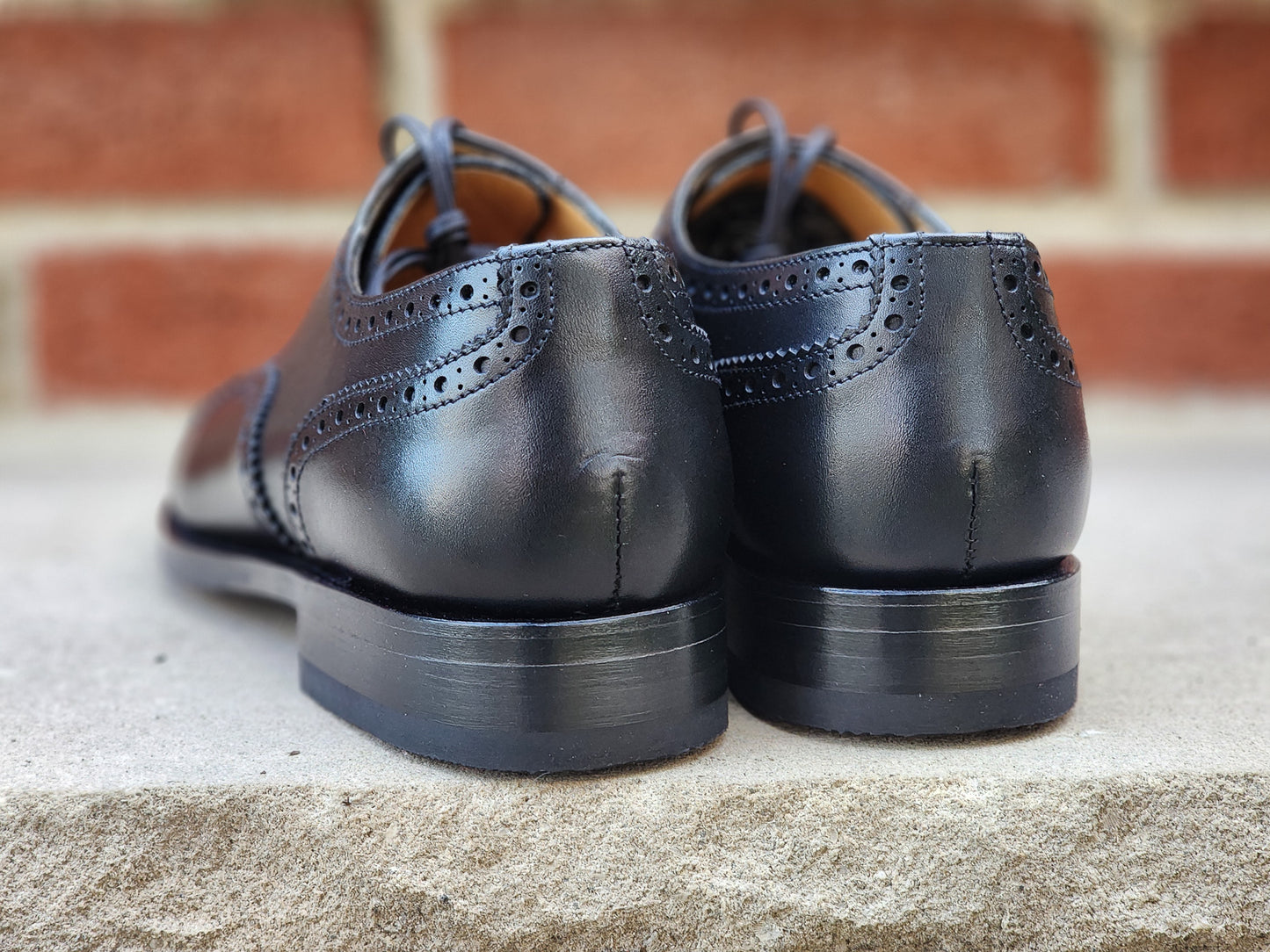 J.FitzPatrick - Oxford de una sola pieza de ante - Marrón oscuro