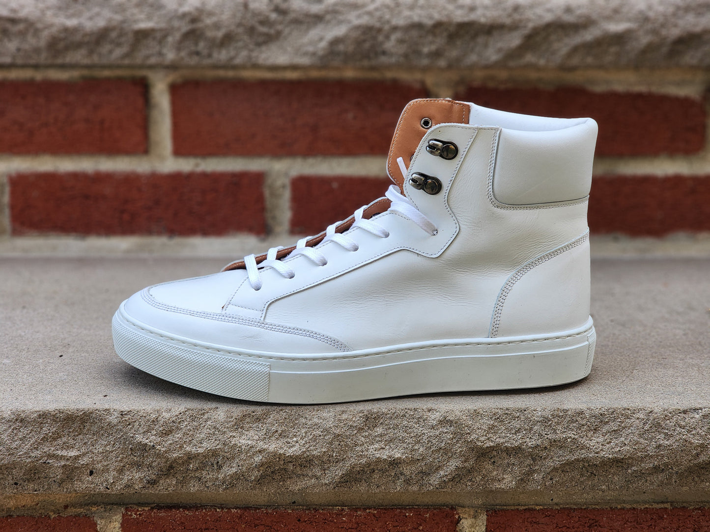 J.FitzPatrick - Hi Top Sneaker - White Calf - Multiple Sizes