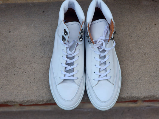 J.FitzPatrick - Hi Top Sneaker - White Calf - Multiple Sizes