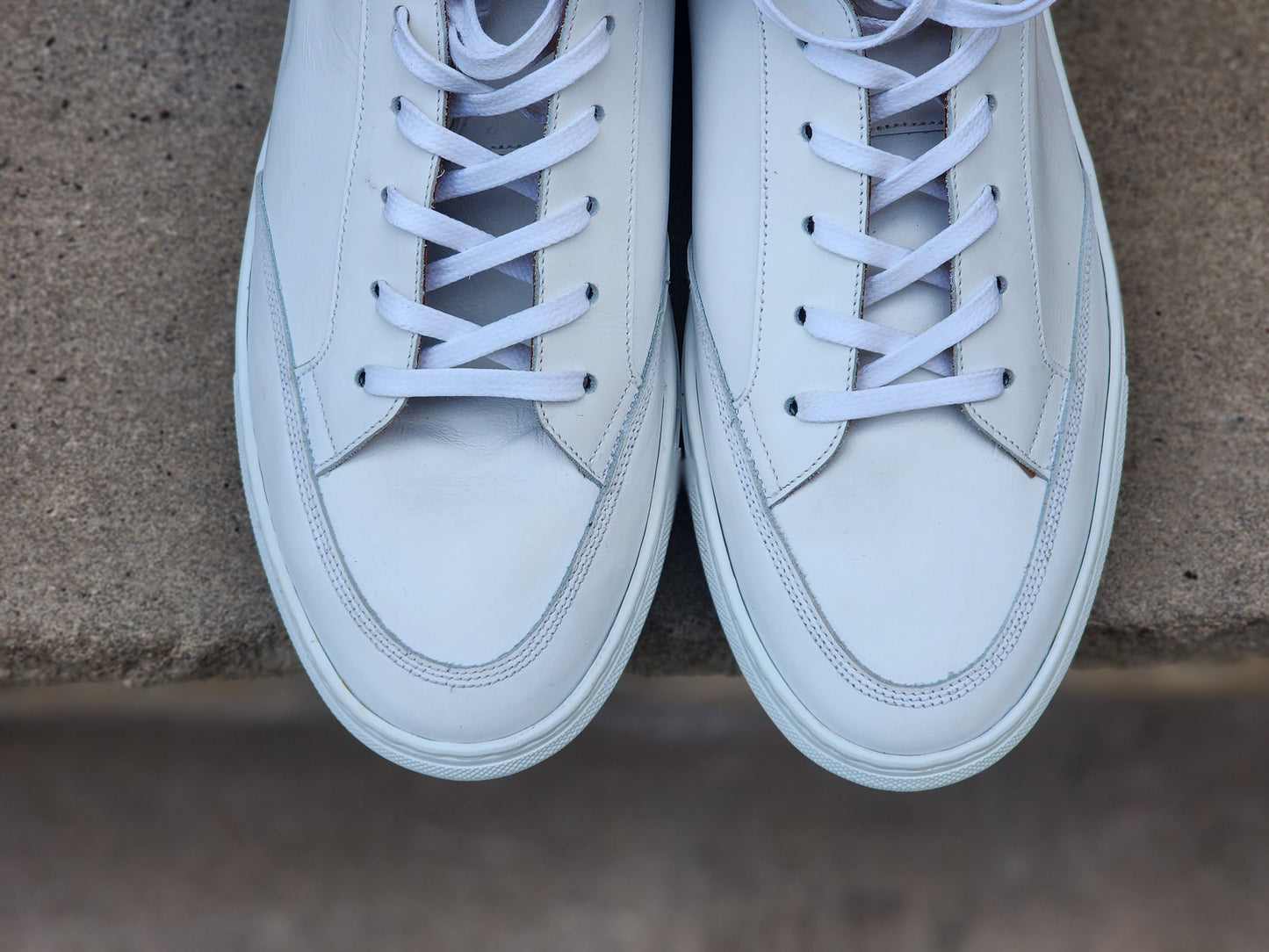 J.FitzPatrick - Hi Top Sneaker - White Calf - Multiple Sizes