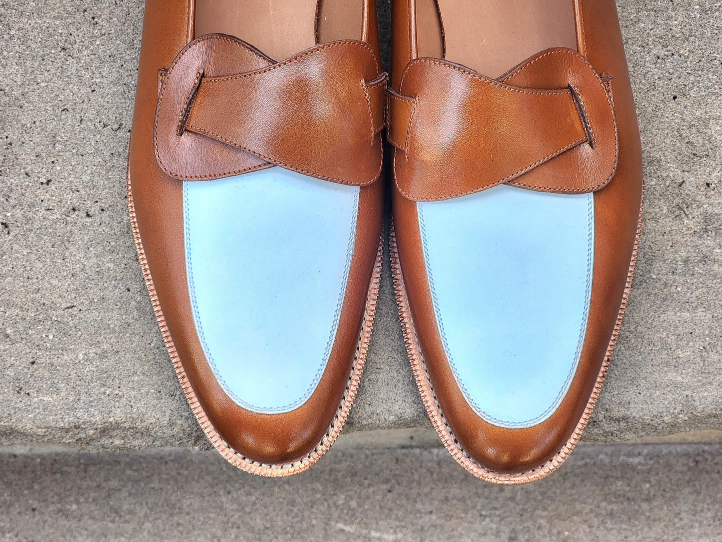 J.FitzPatrick - Butterfly Loafers - Caramel Calf / White - Multiple Sizes
