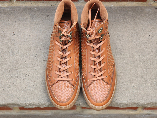 J.FitzPatrick - Hi Top Sneaker - Cedar Calf Braided - Multiple Sizes