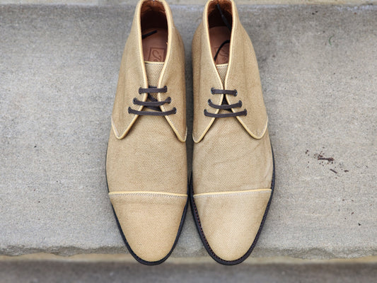 J.FitzPatrick - Canvas Chukka Boots - Beige Canvas (Second) - US 7