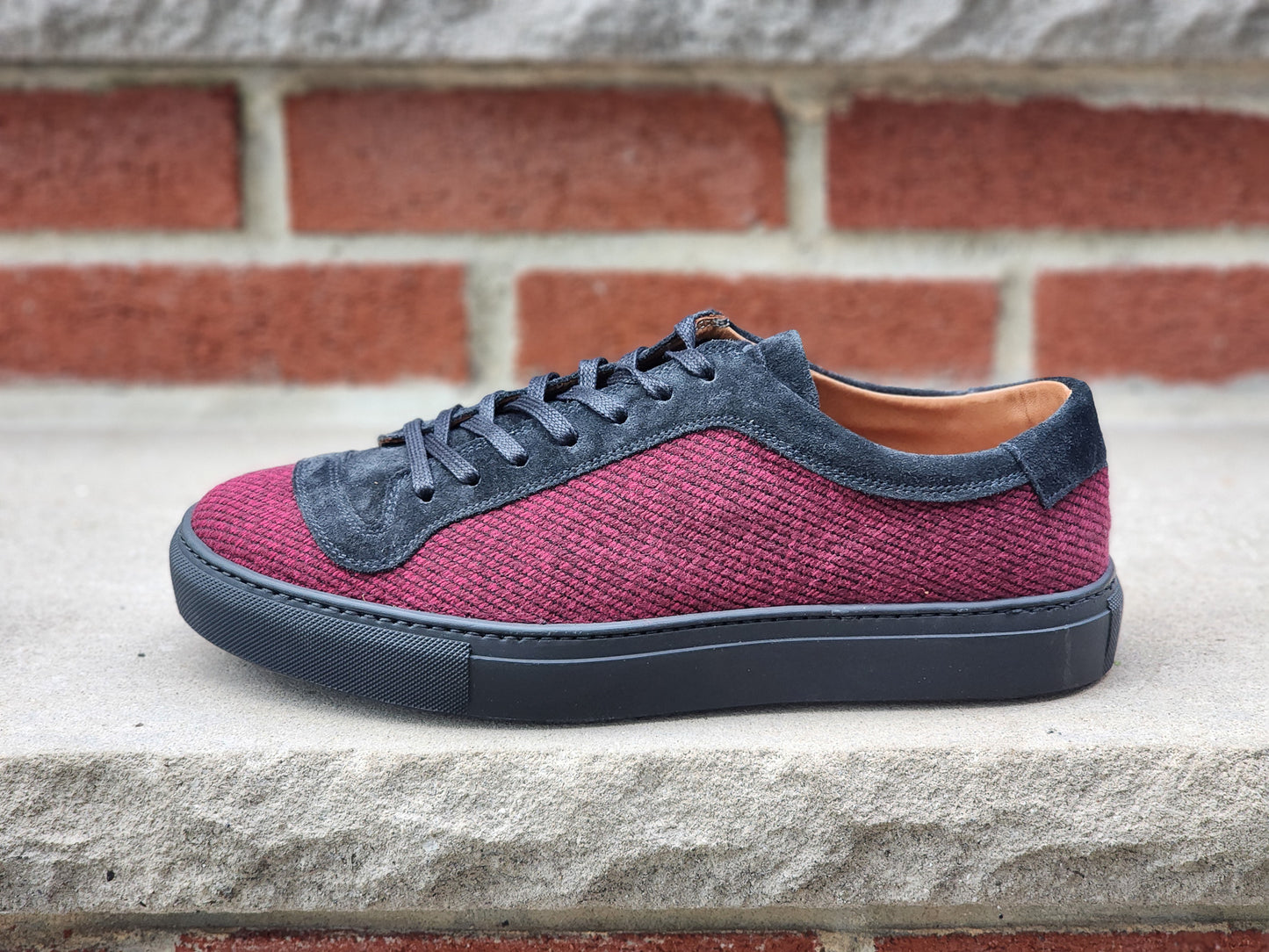 J.FitzPatrick - Tweed Sneaker - Black Suede / Tweed - Multiple Sizes