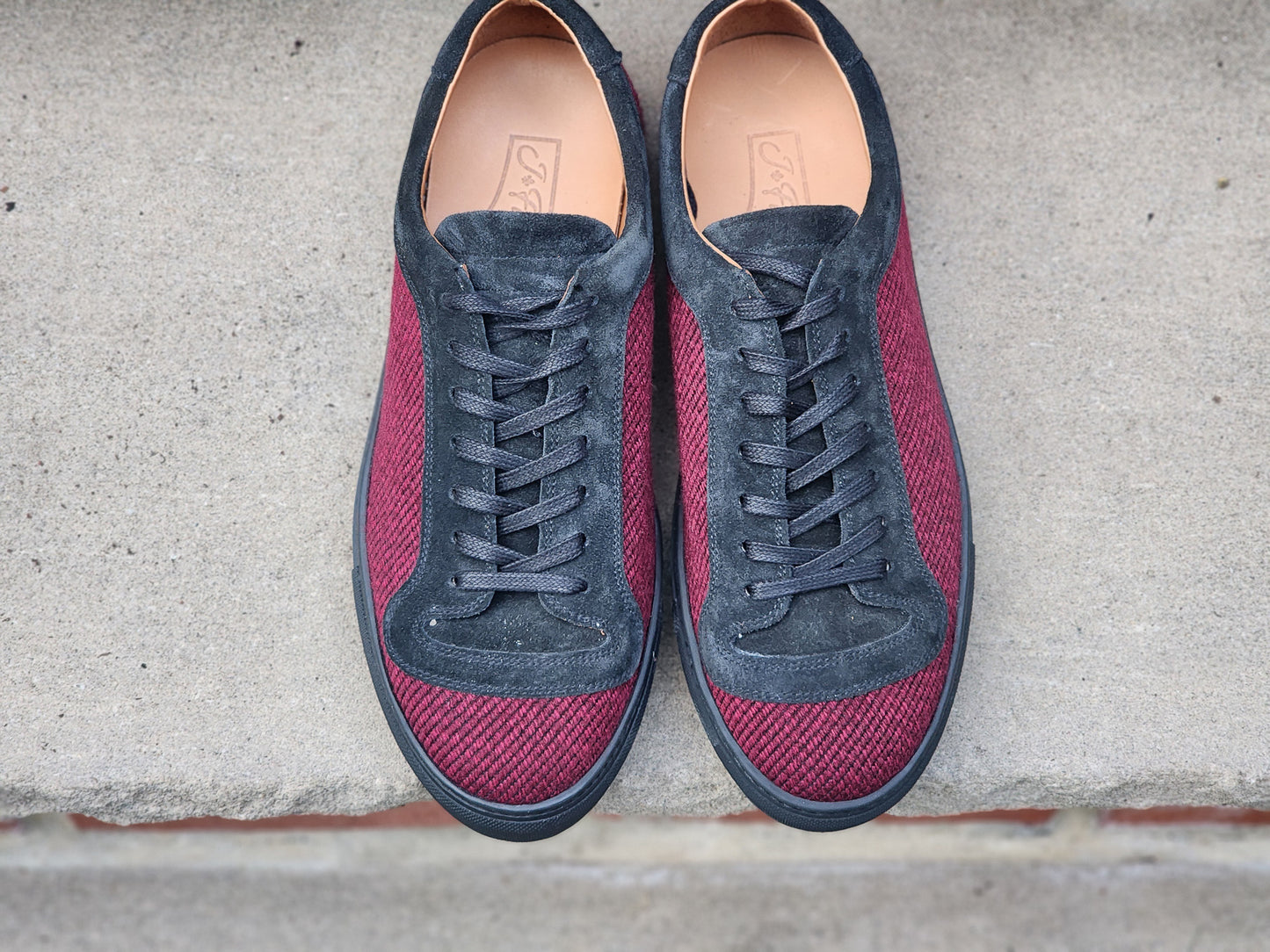 J.FitzPatrick - Tweed Sneaker - Black Suede / Tweed - Multiple Sizes