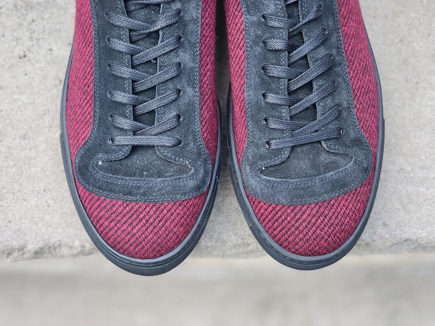 J.FitzPatrick - Tweed Sneaker - Black Suede / Tweed - Multiple Sizes