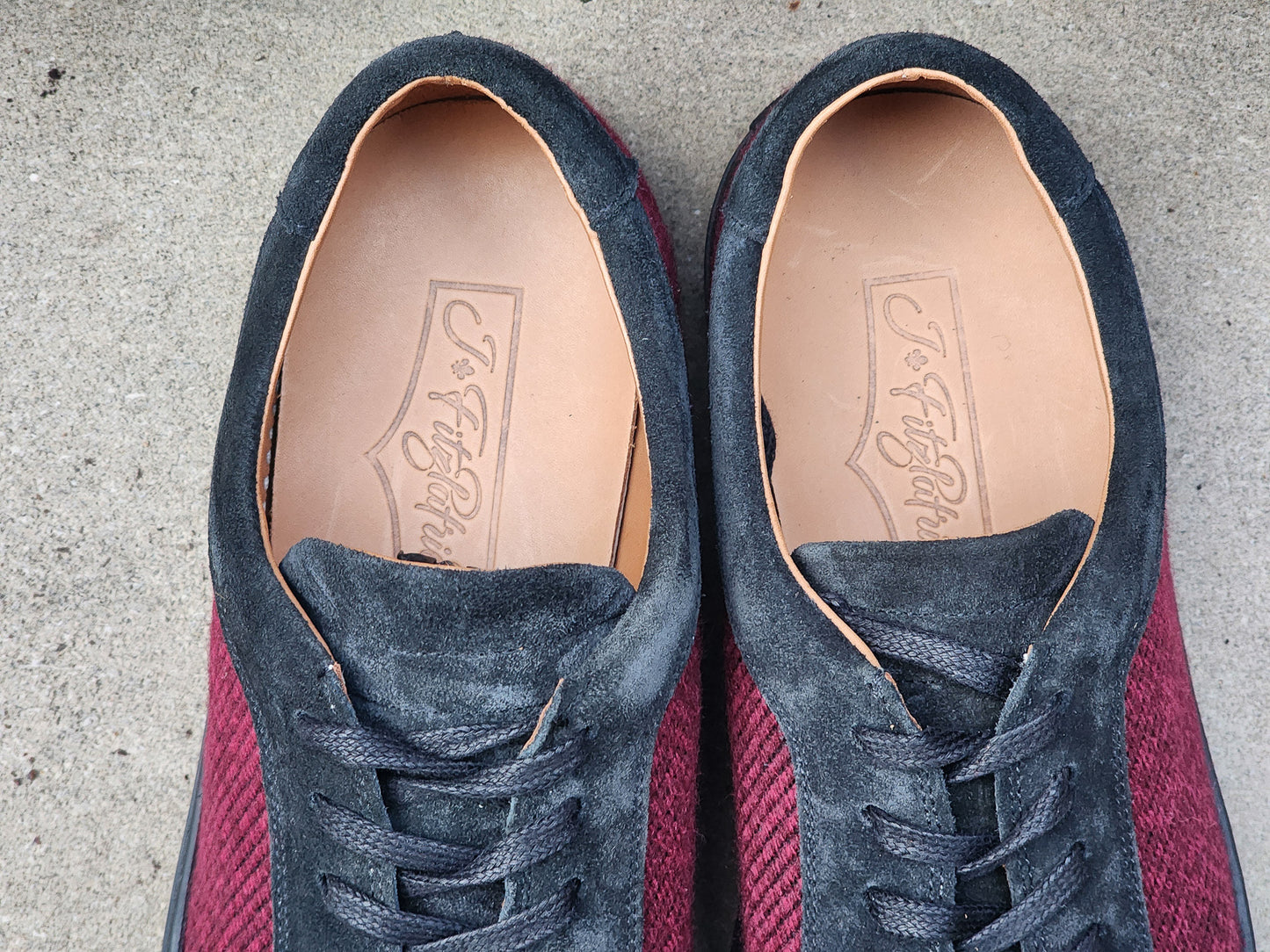 J.FitzPatrick - Tweed Sneaker - Black Suede / Tweed - Multiple Sizes