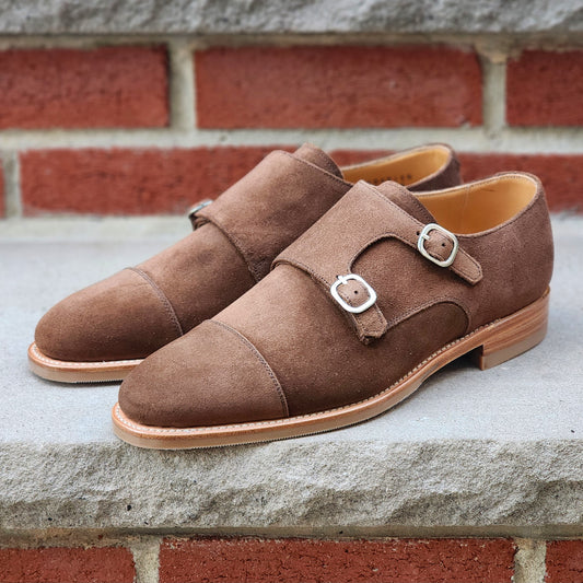J.FitzPatrick - Double Monk Strap - Brown Suede - Multiple Sizes