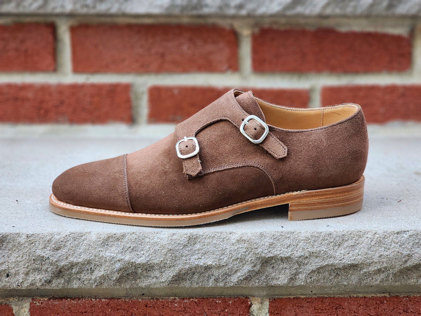 J.FitzPatrick - Oxford de una sola pieza de ante - Marrón oscuro