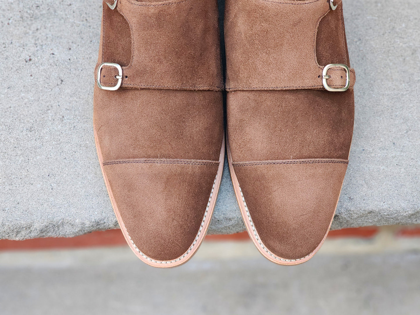 J.FitzPatrick - Oxford de una sola pieza de ante - Marrón oscuro