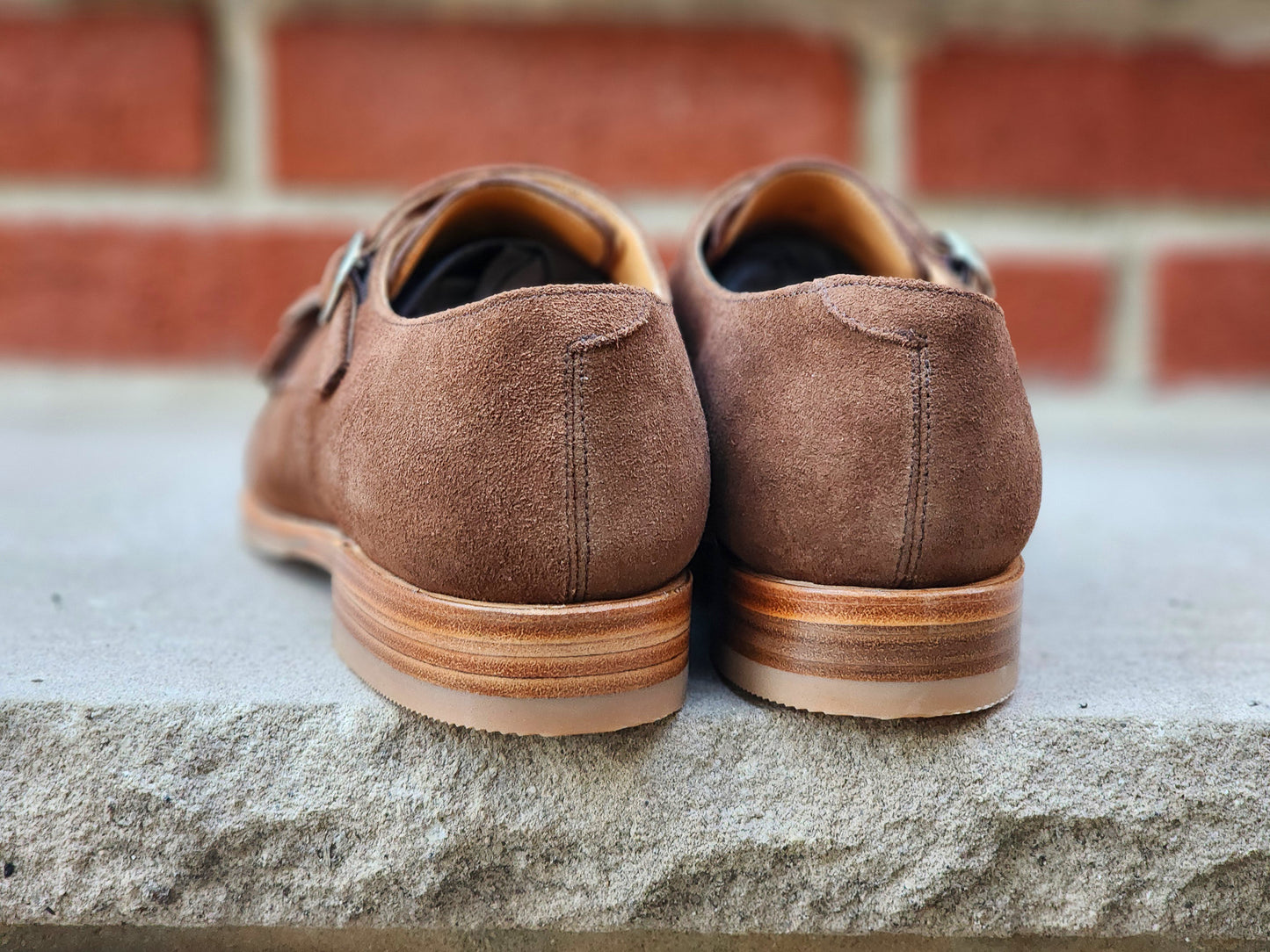 J.FitzPatrick - Oxford de una sola pieza de ante - Marrón oscuro