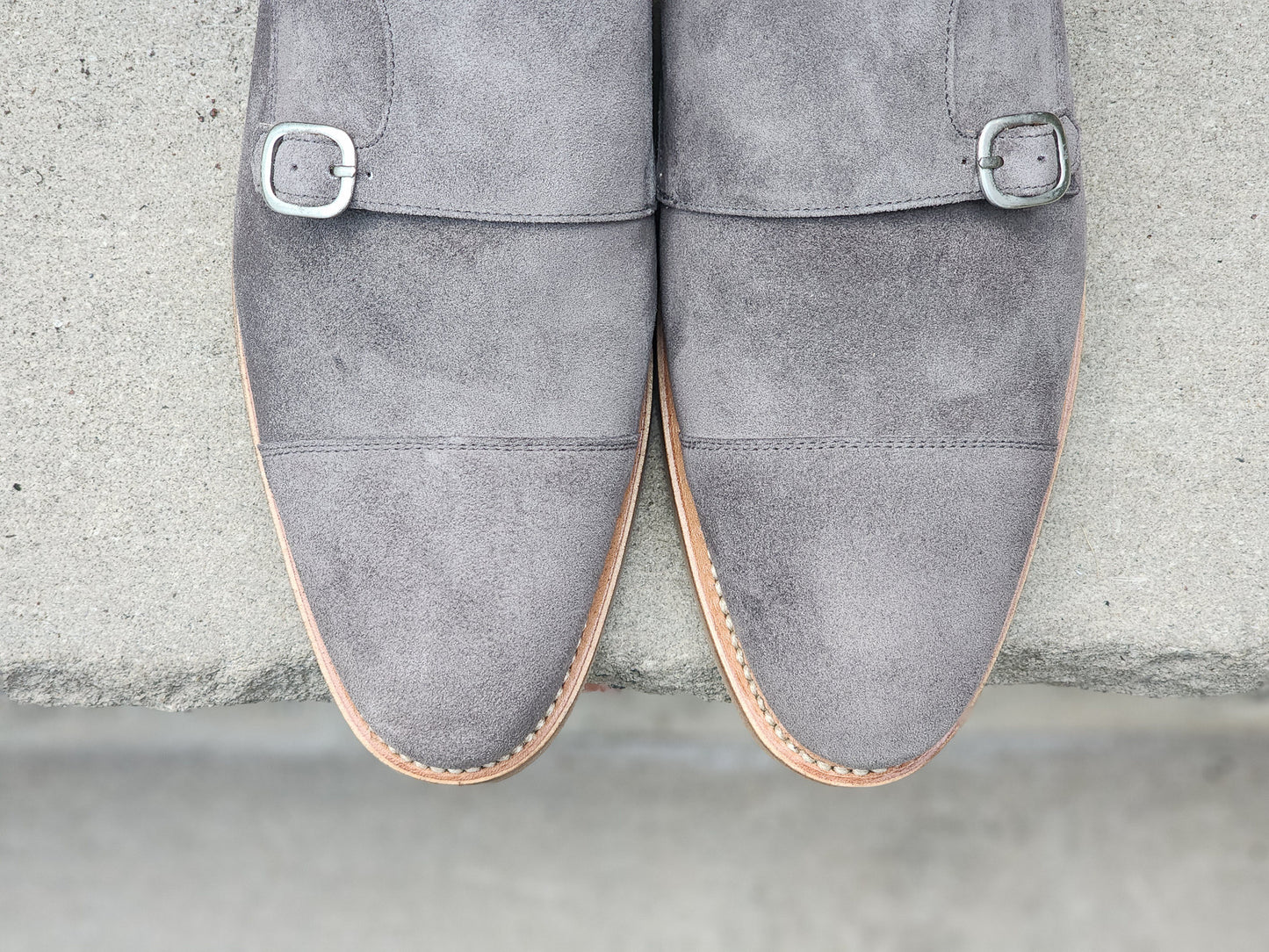 J.FitzPatrick - Oxford de una sola pieza de ante - Marrón oscuro