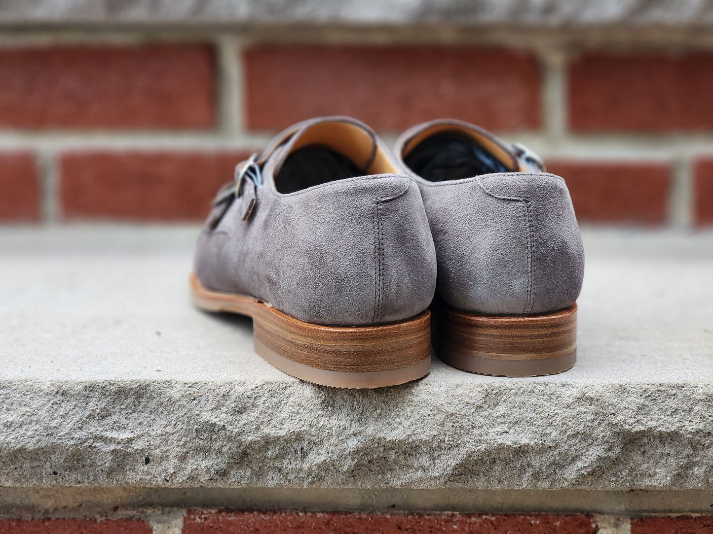 J.FitzPatrick - Oxford de una sola pieza de ante - Marrón oscuro