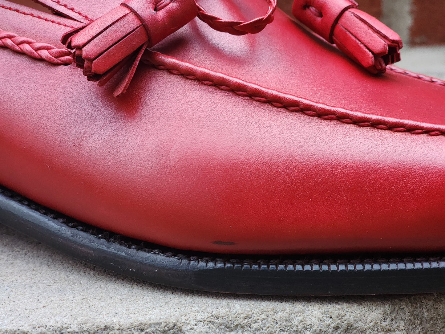 J.FitzPatrick - String Tassel Loafers - Red Calf - US 9