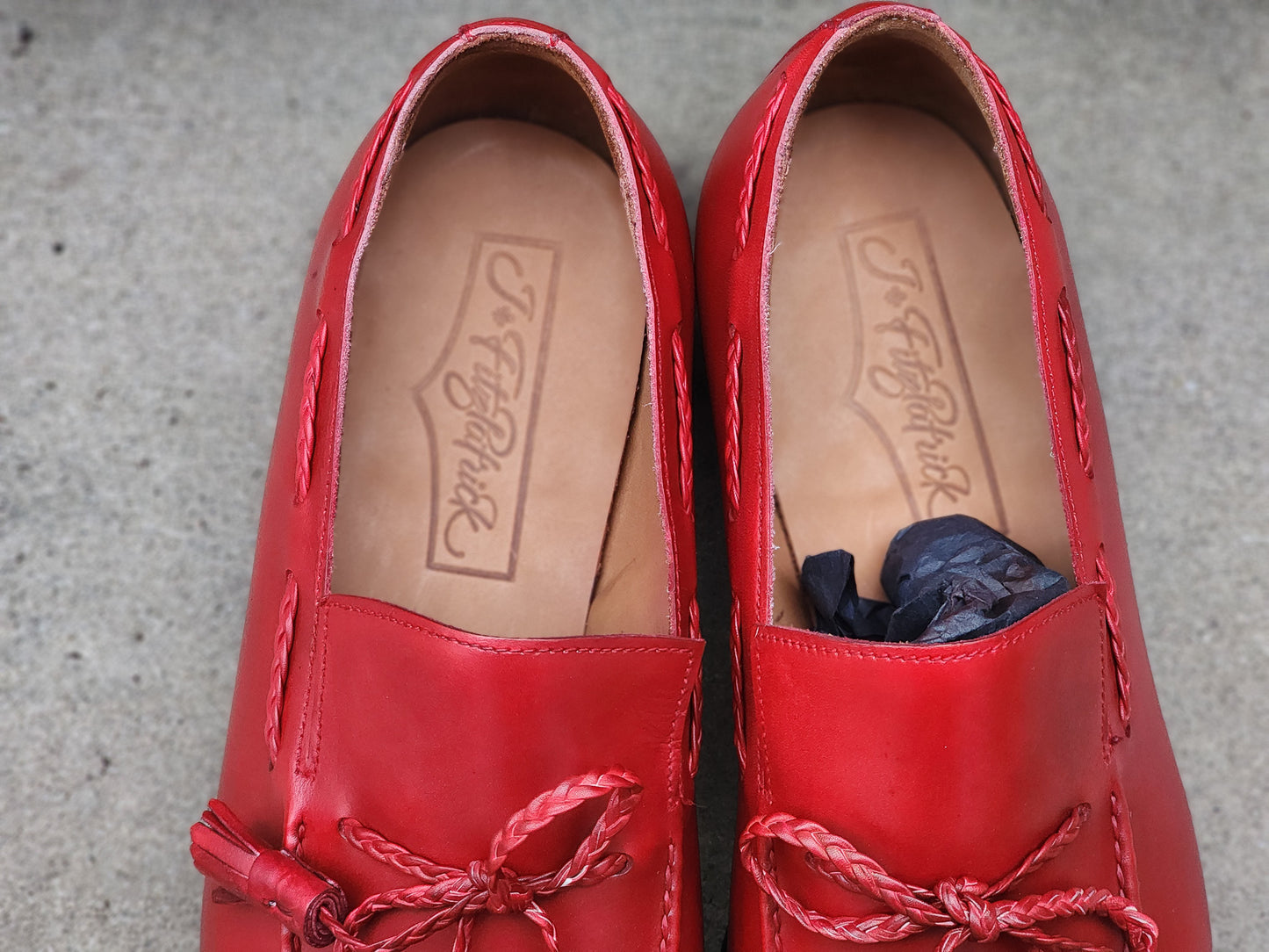 J.FitzPatrick - String Tassel Loafers - Red Calf - US 9