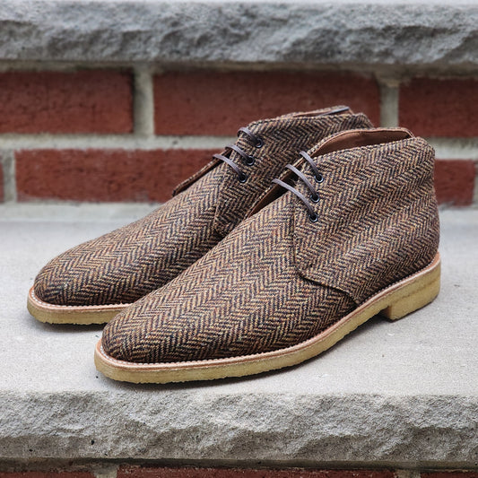 J.FitzPatrick - Tweed Chukka Boots - Gold Tweed - US 8.5