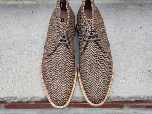 J.FitzPatrick - Tweed Chukka Boots - Gold Tweed - US 8.5