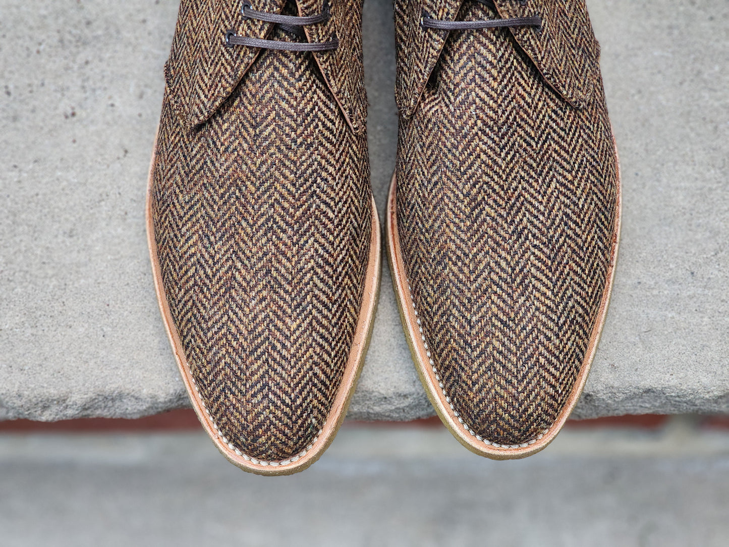 J.FitzPatrick - Tweed Chukka Boots - Gold Tweed - US 8.5