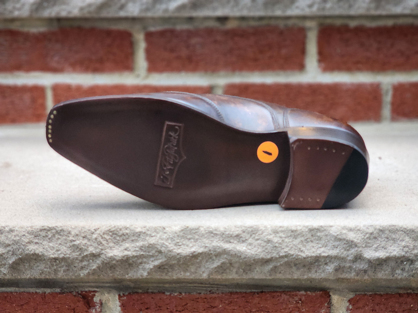 J.FitzPatrick - Oxford de una sola pieza de ante - Marrón oscuro