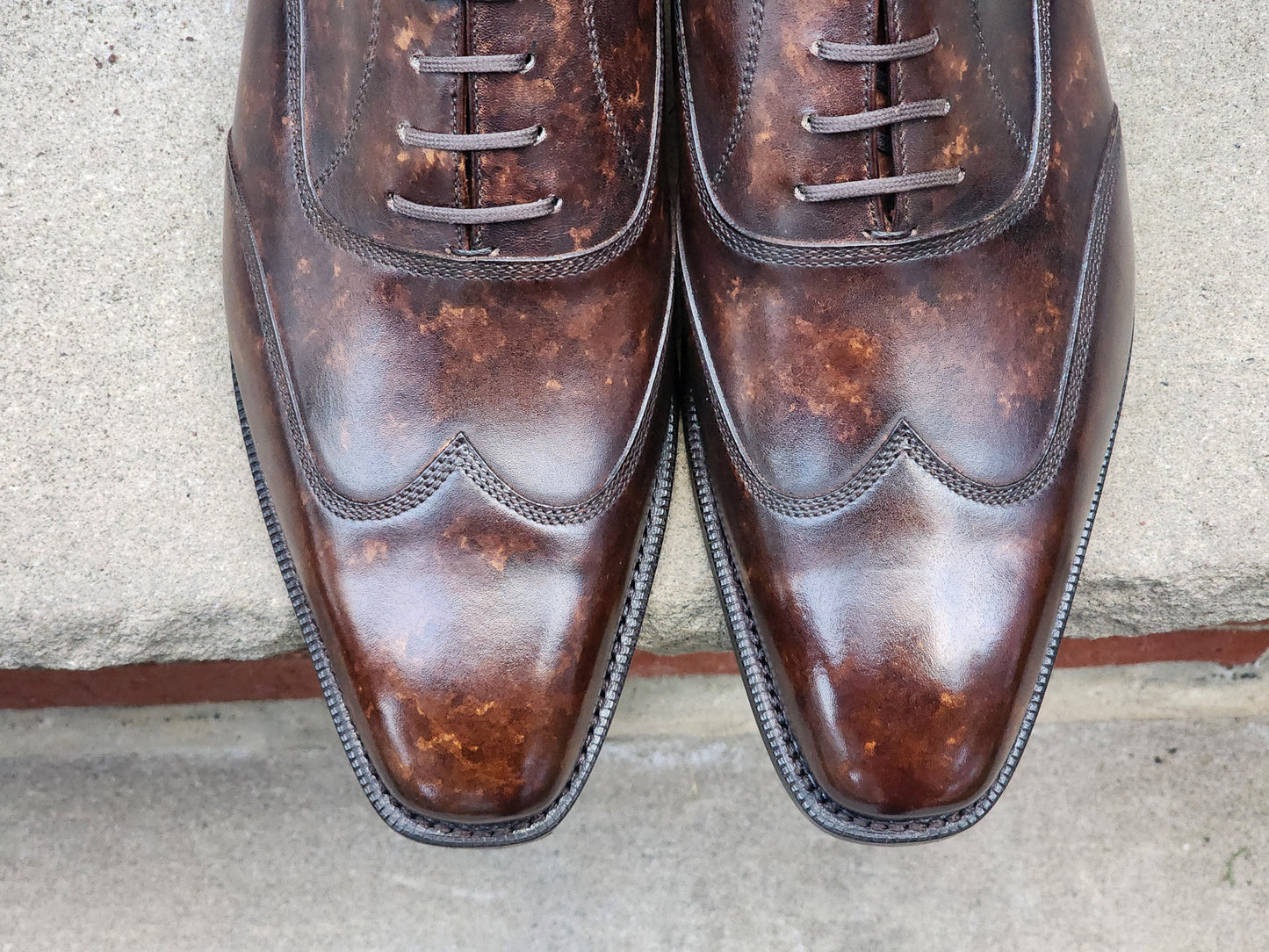 J.FitzPatrick - Oxford de una sola pieza de ante - Marrón oscuro