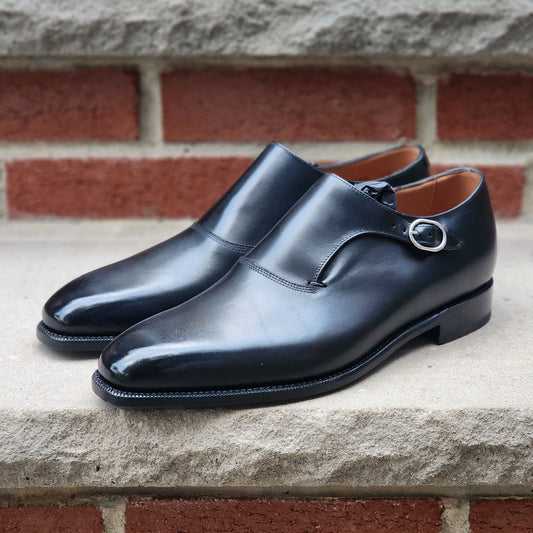J.FitzPatrick - Single Monk Strap - Black Calf - US 8.5 EE