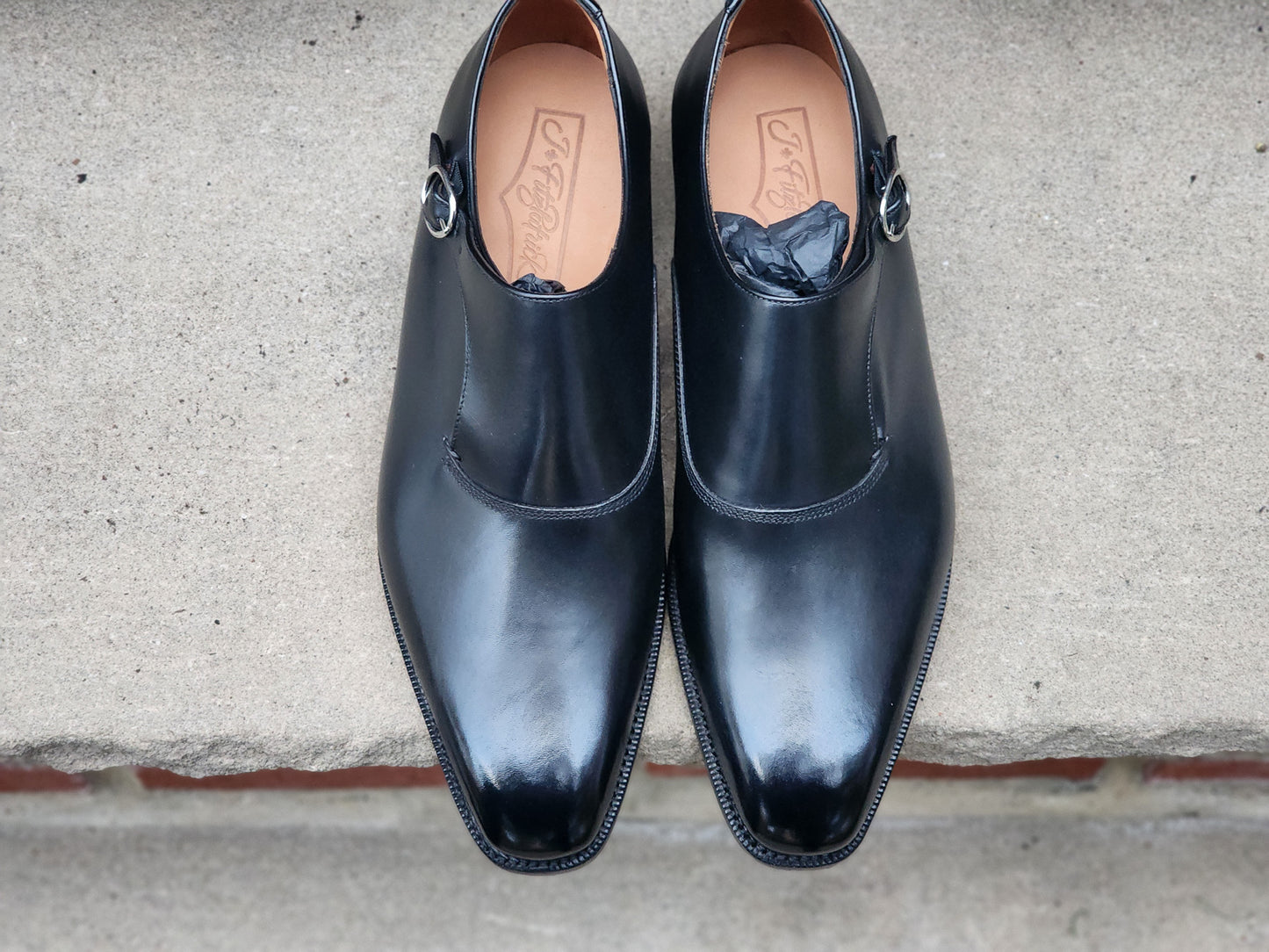 J.FitzPatrick - Oxford de una sola pieza de ante - Marrón oscuro