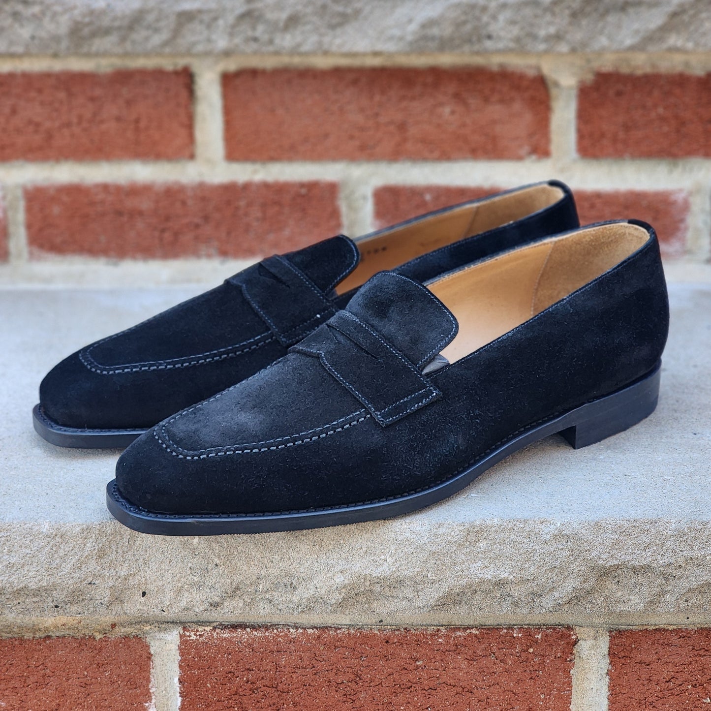 J.FitzPatrick - Penny Loafers - Black Suede (Second) - US 10.5