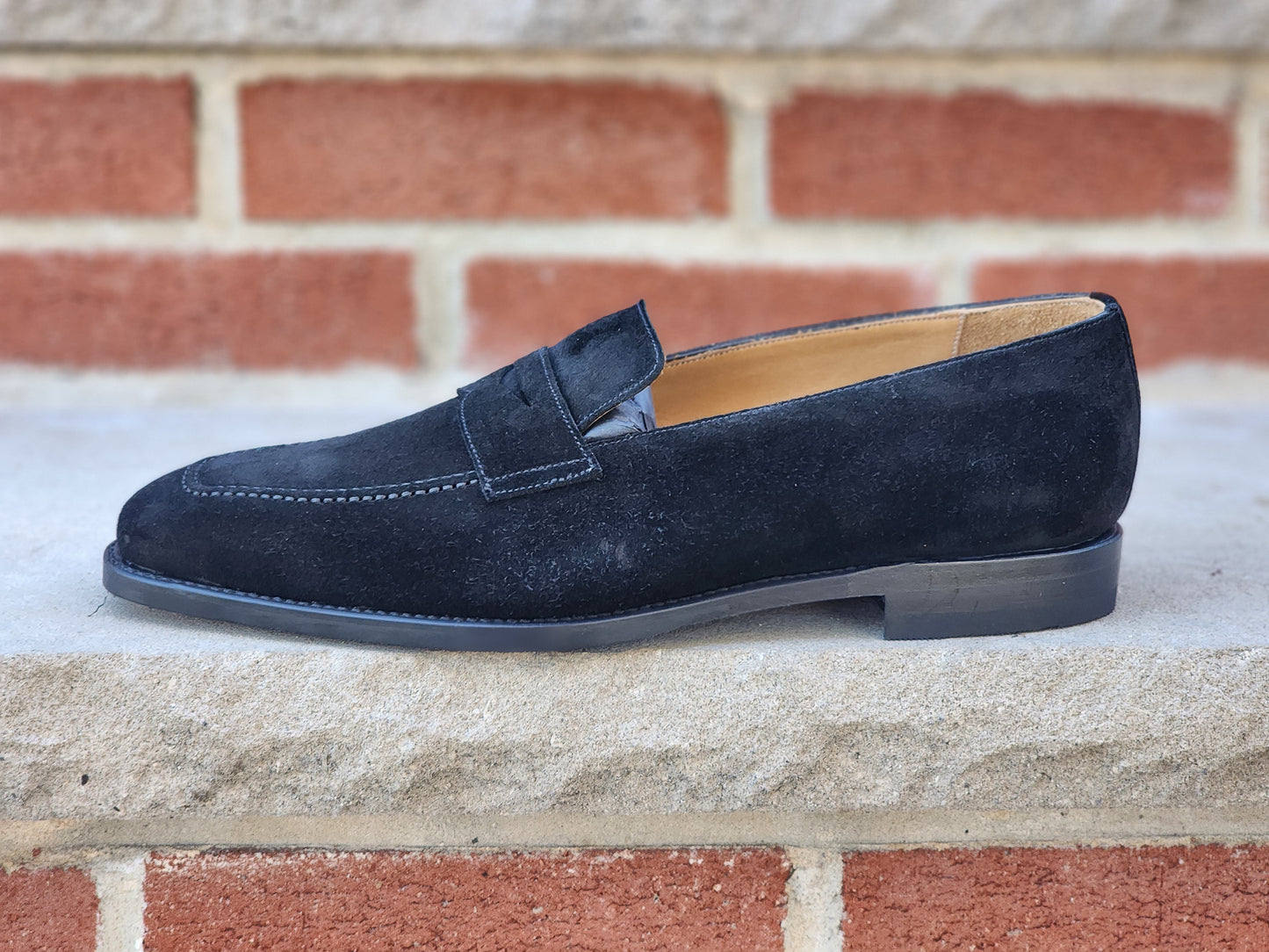 J.FitzPatrick - Penny Loafers - Black Suede (Second) - US 10.5