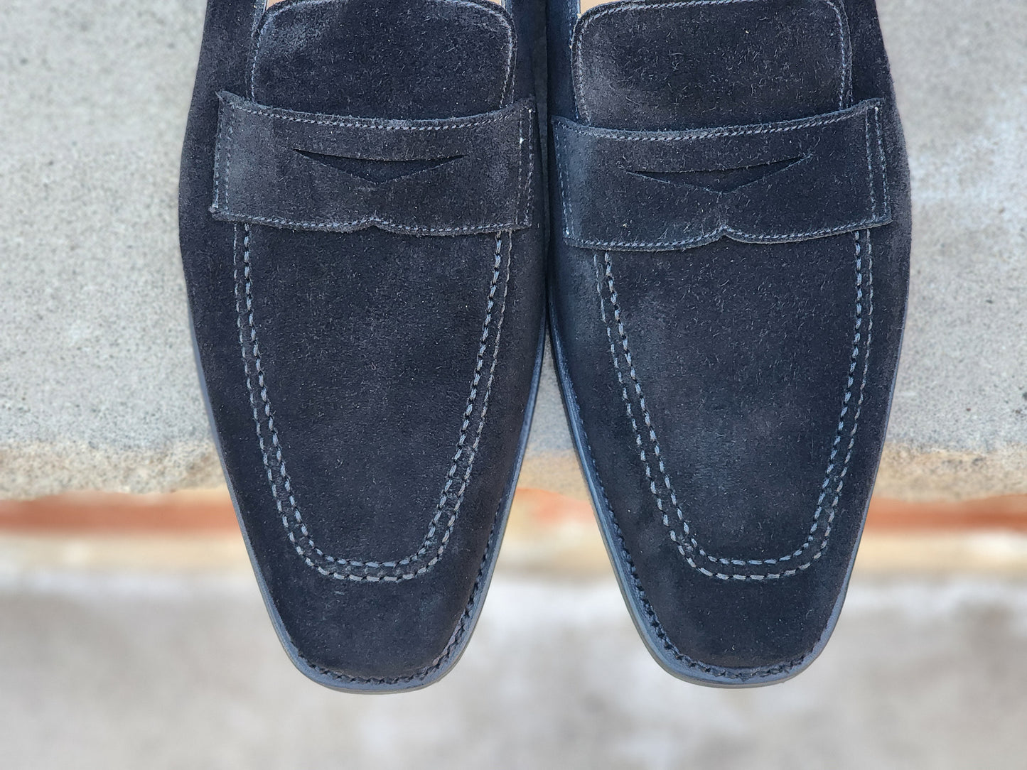 J.FitzPatrick - Penny Loafers - Black Suede (Second) - US 10.5