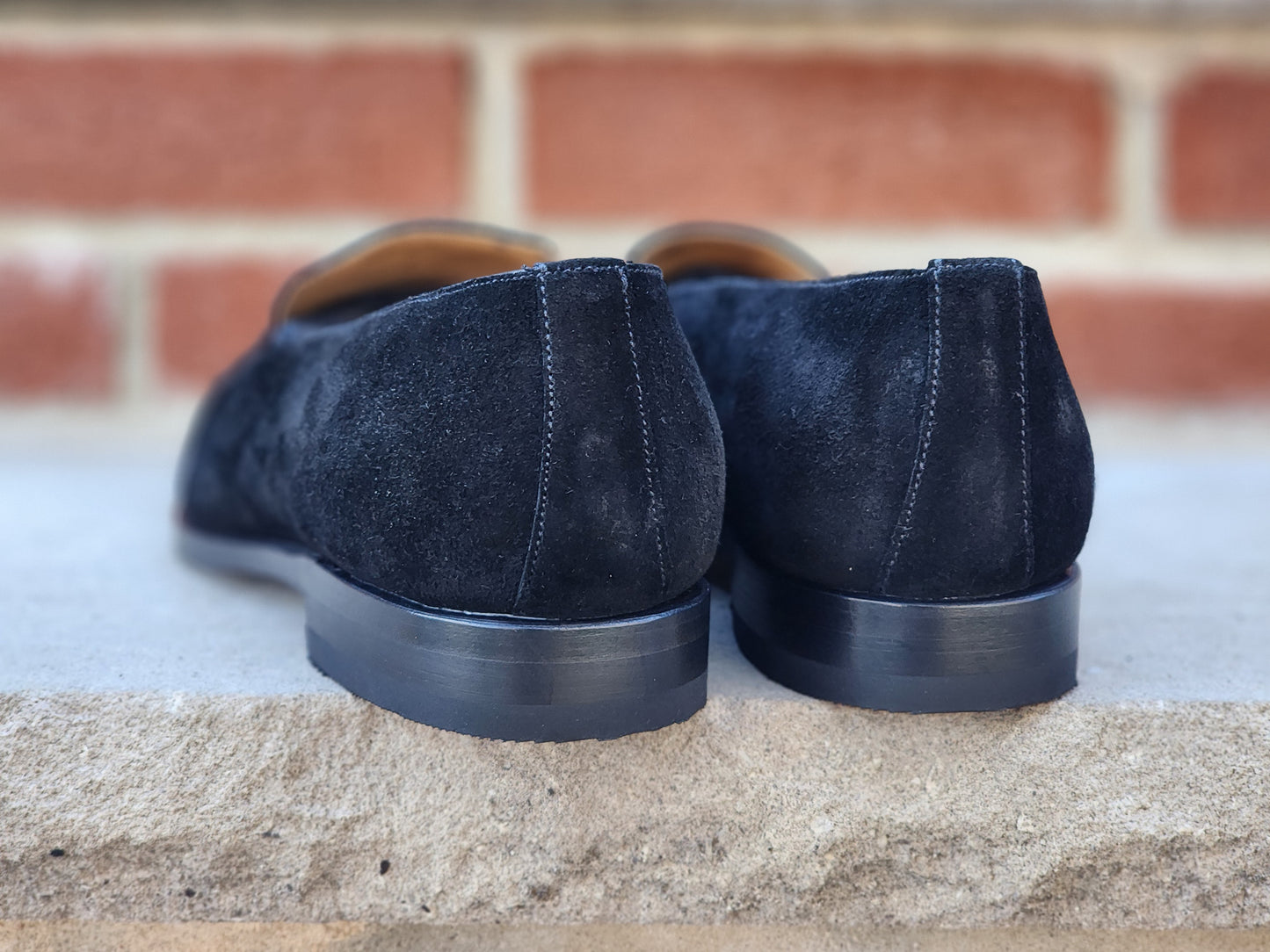 J.FitzPatrick - Penny Loafers - Black Suede (Second) - US 10.5