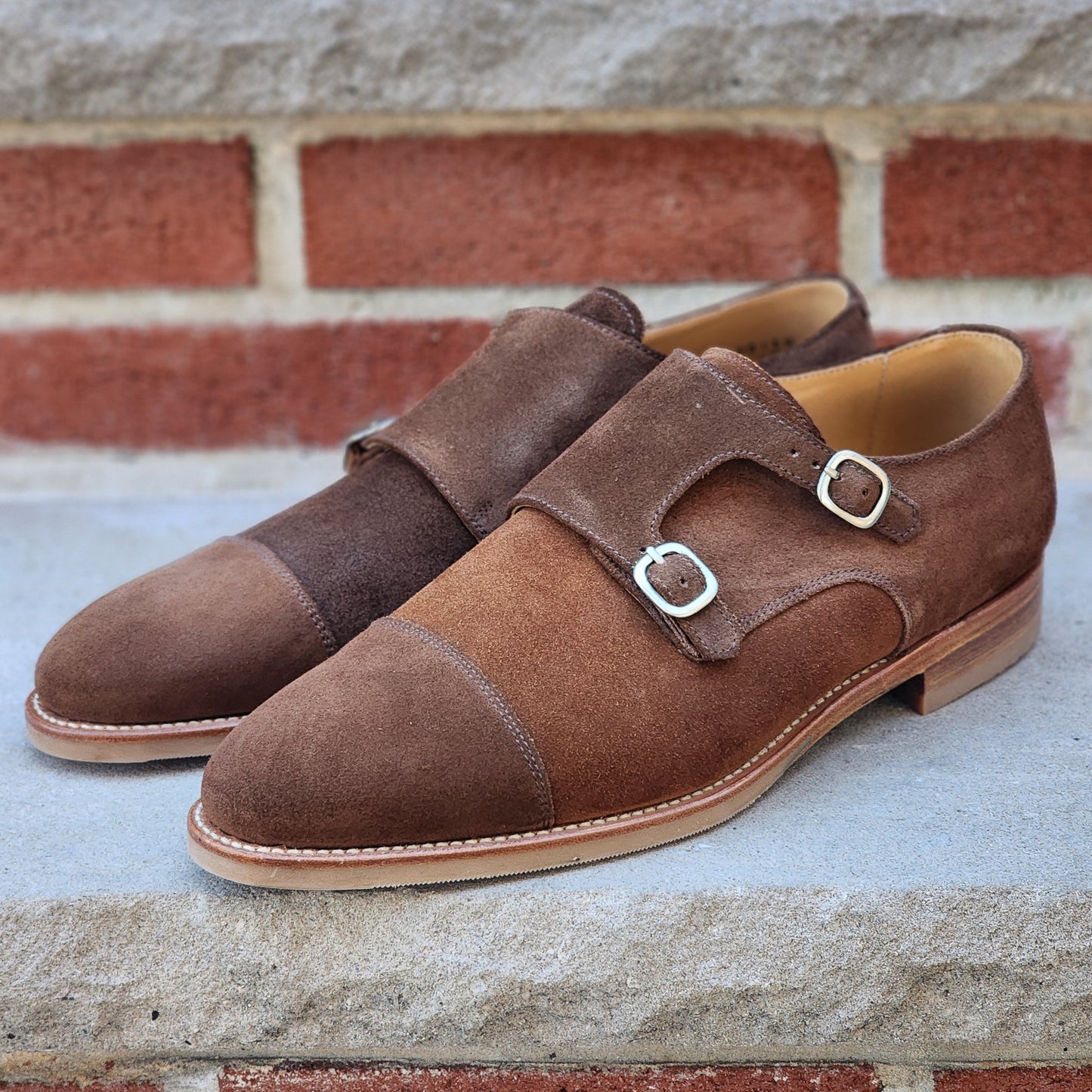 J.FitzPatrick - Oxford en daim pleine fleur - Marron foncé